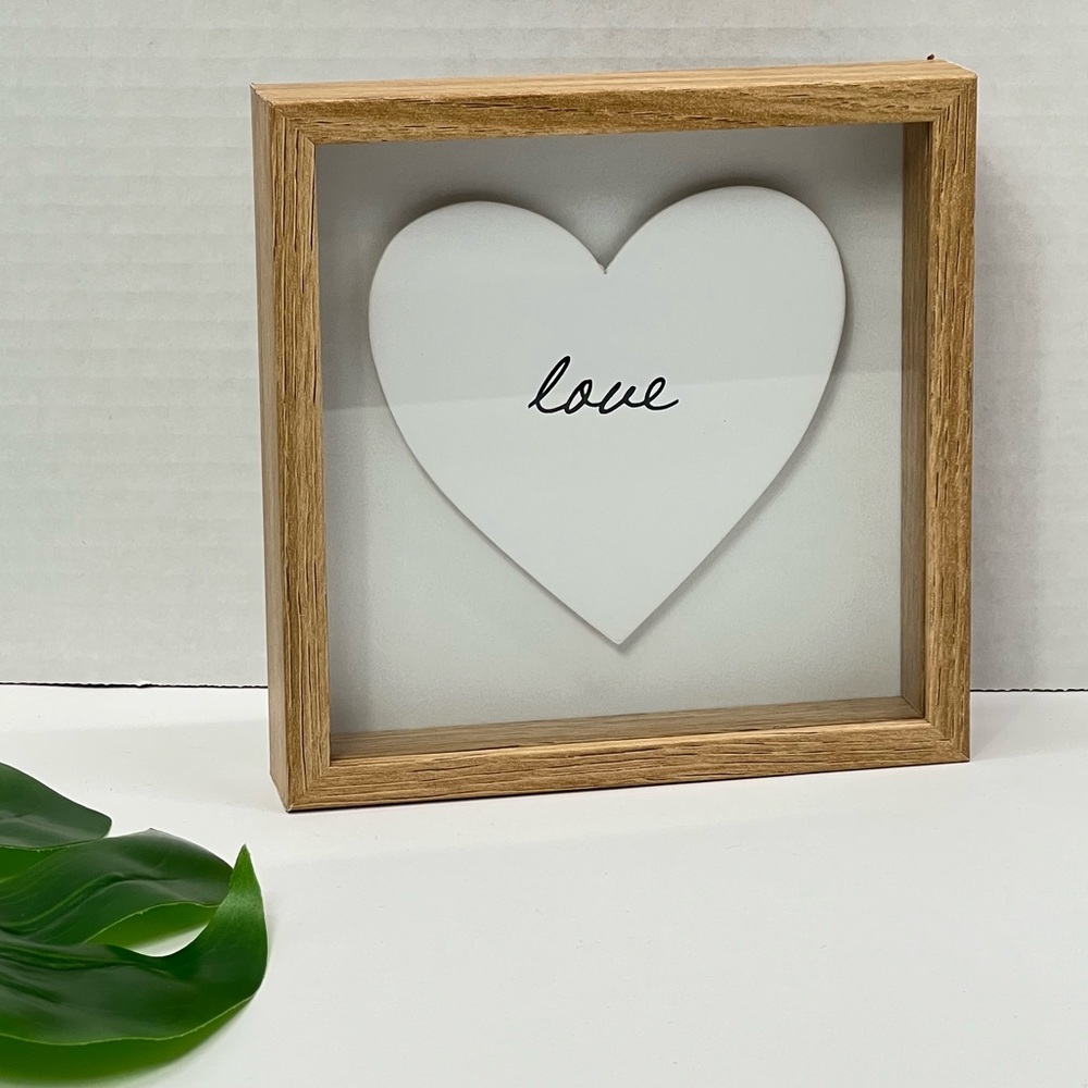 Love Tabletop Decor Wooden Heart Shaped Quote Sign Wall Art Table Decor Wood Day